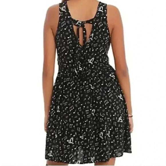 Hot Topic Music Note Skater Dress Open Tie Back - Picture 3 of 8